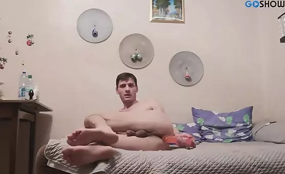 Guy Fucks Ass with Huge Dildo