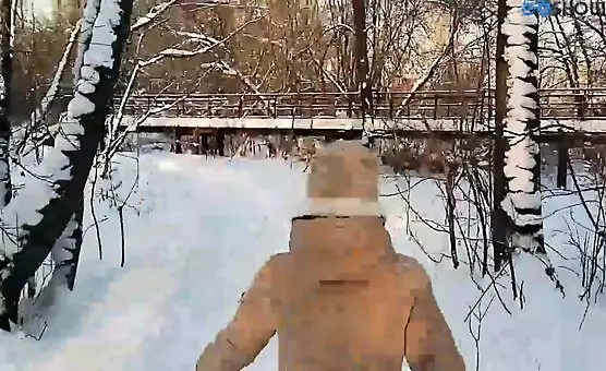 Totally wild girl swallows dick in the snow